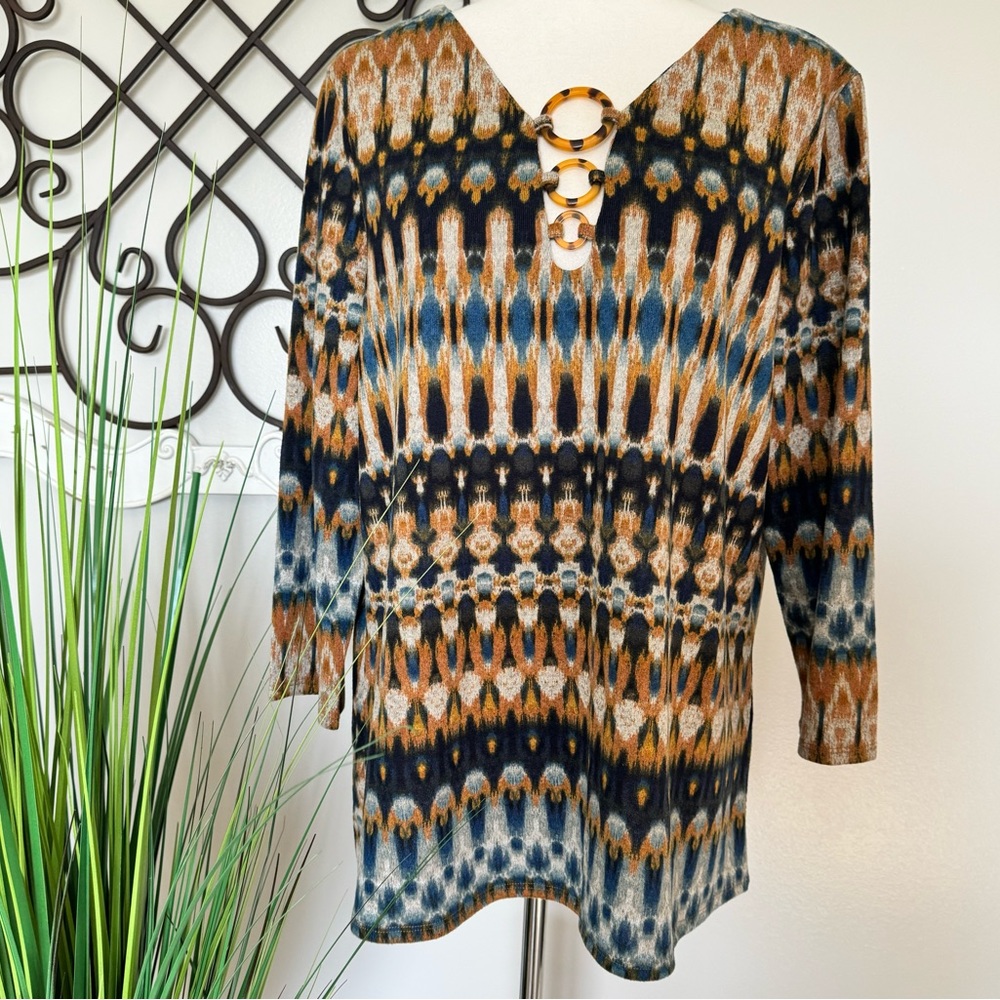 NWT TACERA Size XL Cute 3/4 Sleeve Blouse Top